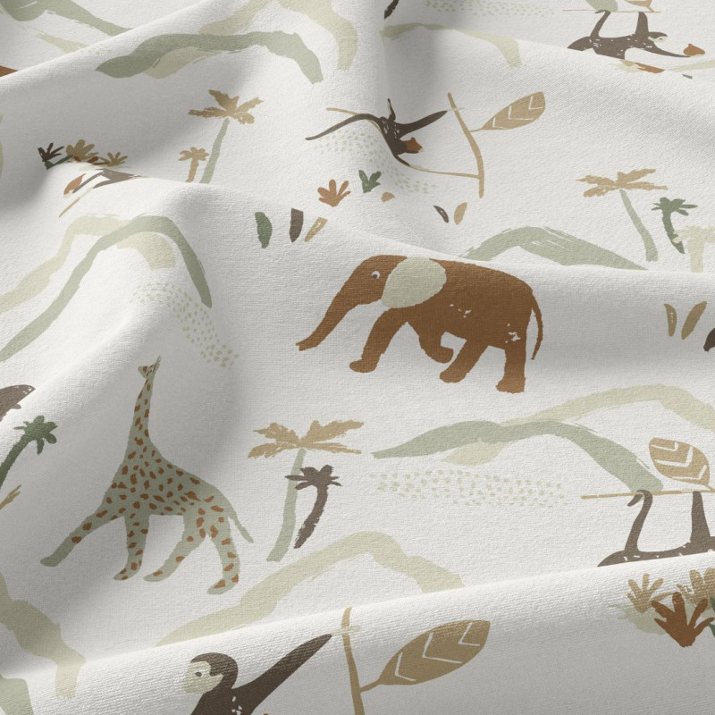 Printed Cotton ZAMBIA Off-White / Warm Multicolored